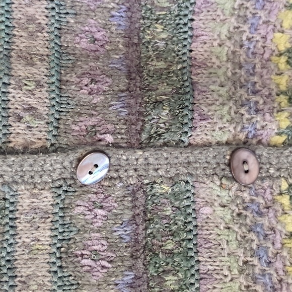 Sigrid Olsen Hand Knitted Silk Mix Button Down Granny'sCore Embellished Cardigan - Picture 5 of 10